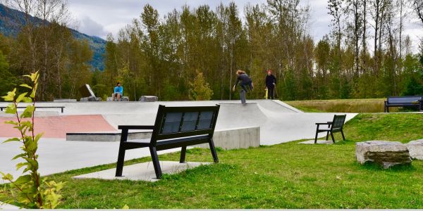 Wishbone Rutherford Benches at the Skateboard Park in Revelstoke BC (1)